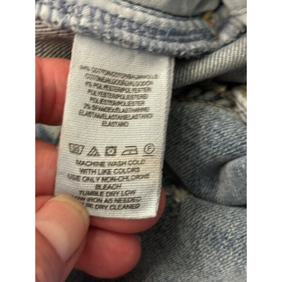 We The Free Jeans Sz 31 Distressed High Rise Free People Stretch Straight Leg - Picture 11 of 11